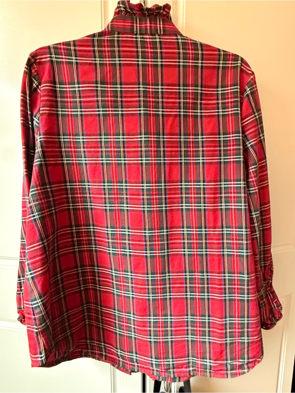 Tuckernuck Red Plaid Ruffle-Front Blouse - Picture 3 of 6